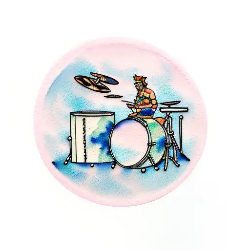 Drum Set Watercolor