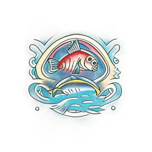 Water Totem With The Number 59 And Fish Cut