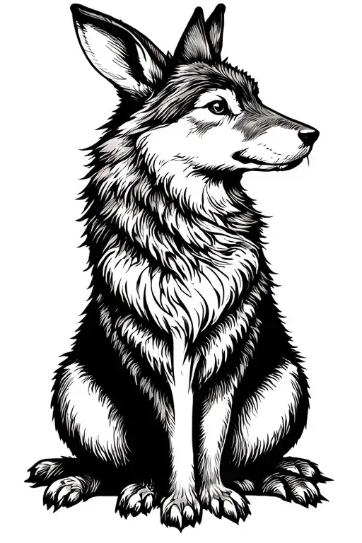 Wolf Protecting Rabbit