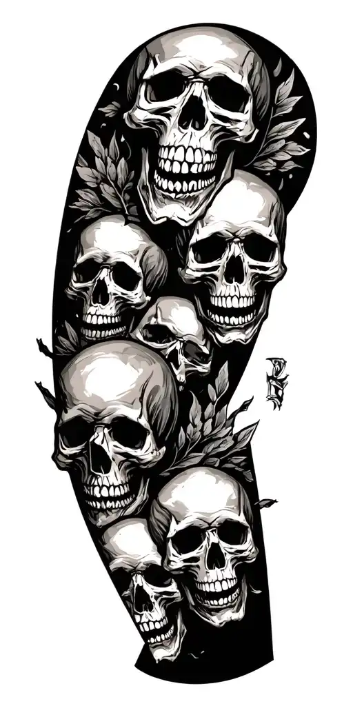 Skulls Connected Up Arm Sleeve