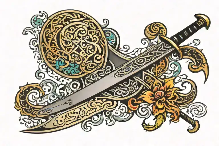 Zulfaqar Sword With Arabic Text