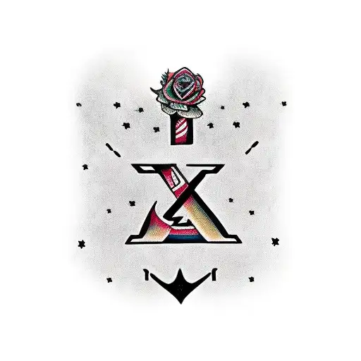 Arm Tribal With 3 Letters V Along With Something Remates To A Father With Two Daughters And Love