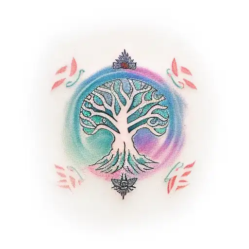 A Sleeve With A Cool Environment With The Main Part Being The Tree Of Life