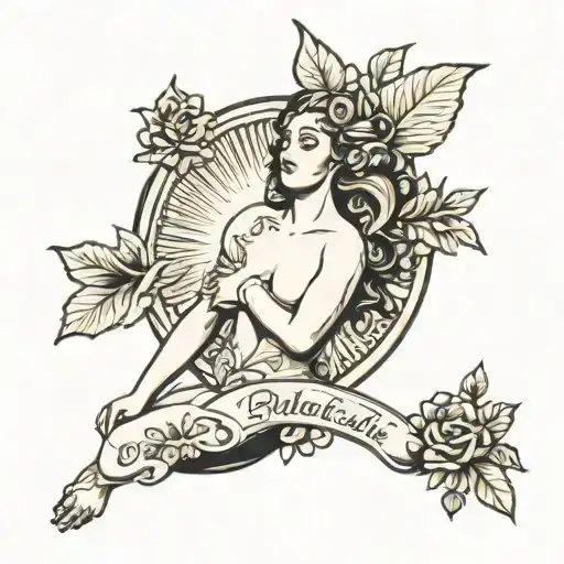 Nude Female Dryade And Sunlight Shining