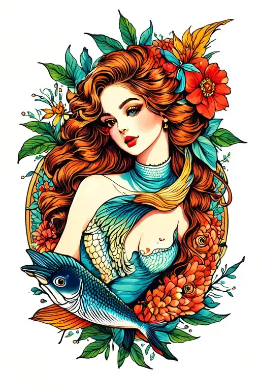 Pisces Pin Up Girl