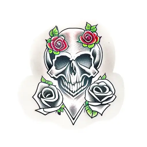 Heart Skull Roses Sword