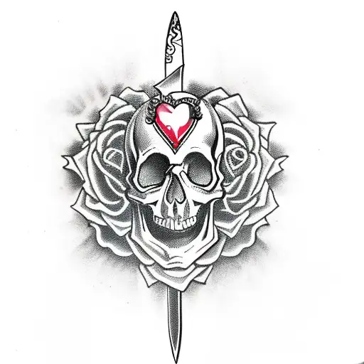 Skull Roses Sword Hearts