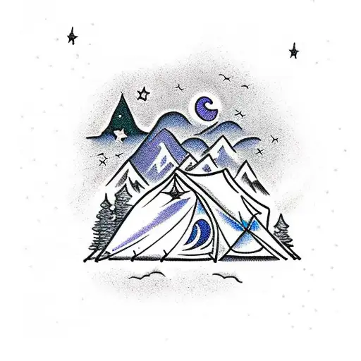 A Group Of Cowboys Camping Under A Starry Sky