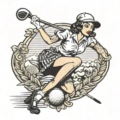 Golf Pinup Woman