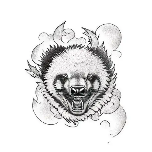 Black And White Honey Badger