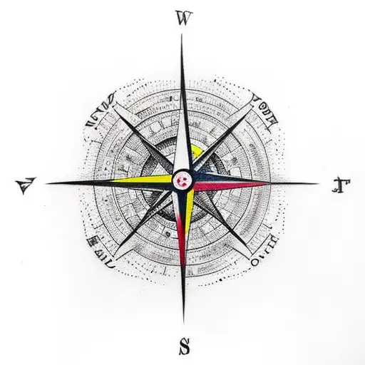 Map Backgound With Compass And Crow