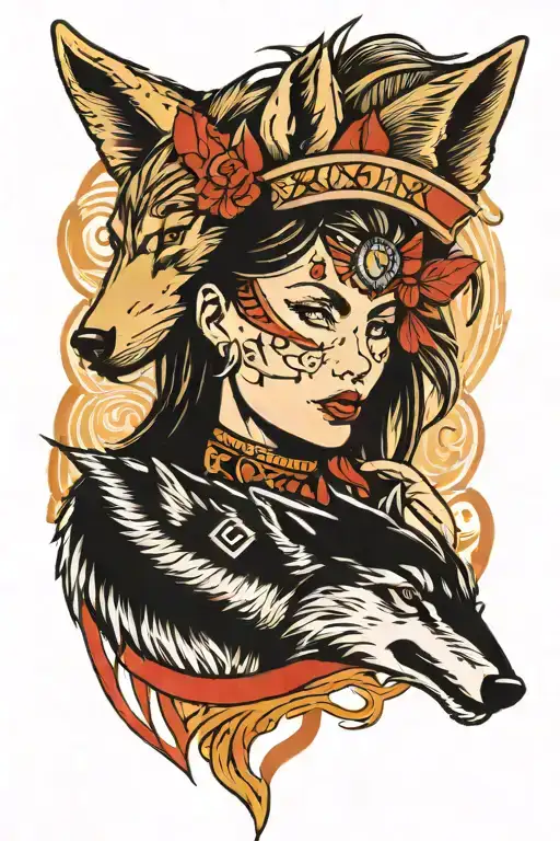 Lone Wolf And Tribal Girl