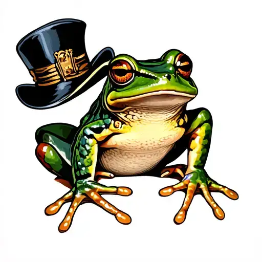 Frog And Napoleon Hat Holding