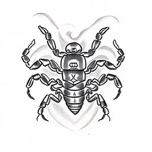 Traditional Scorpion In Black And White