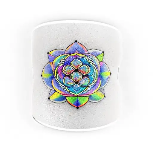 Wrist Band Flower Of Life With Aum Symbol