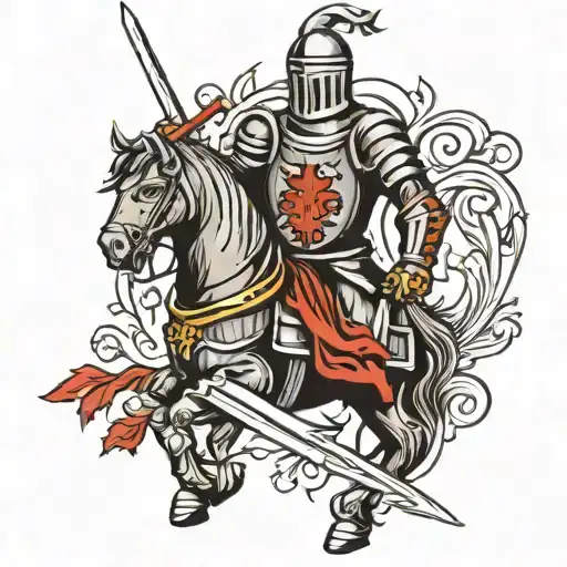 Knight With A Sword In Blood