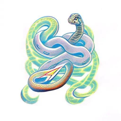 Snake Wrapped Around A Ribbon