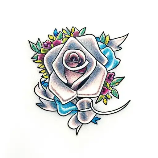 Dove With Roses And Name Ribbon