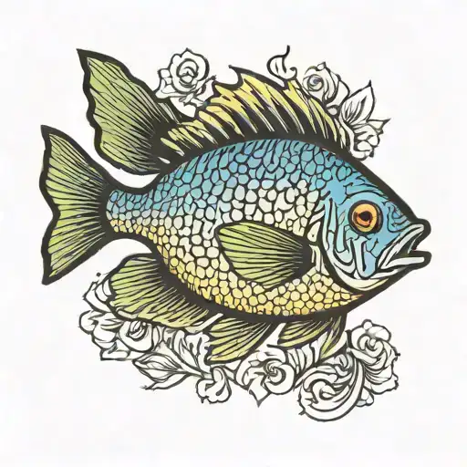Bluegill Fish Hooked