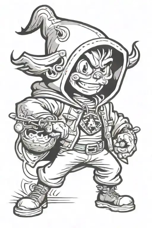 Cartoon Character In The Hood