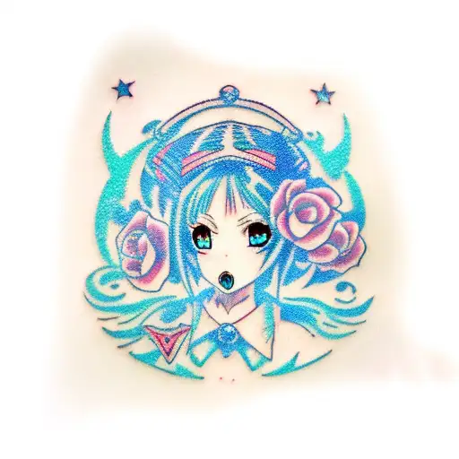 Goth Anime Girl Blue Pallette