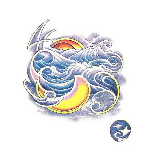 Rectangle Wave Greek And Moon