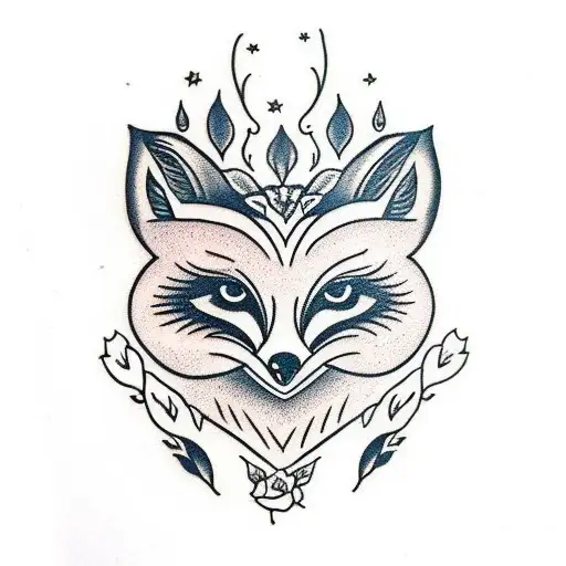 Fox Owl Racoon With Roses