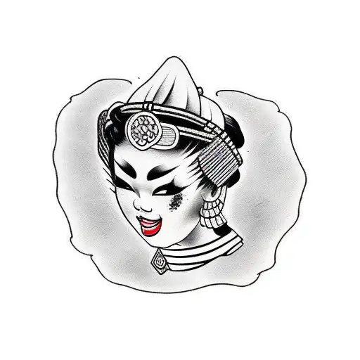 Black And White Geisha