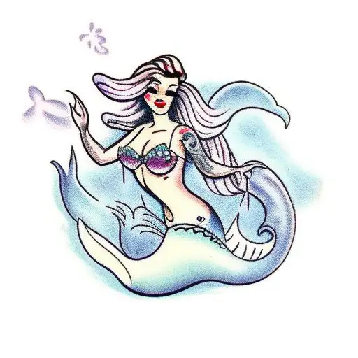 Mermaid In Pin-up Style