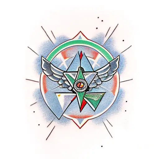 Flying V Guitar With A Nuclear Symbol Behind It