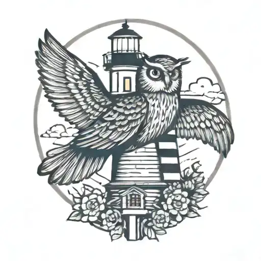 Lighthouse Owl Sitting