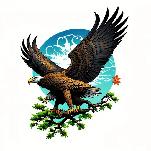 Greek Mythology Eagle With Bonzai Tree