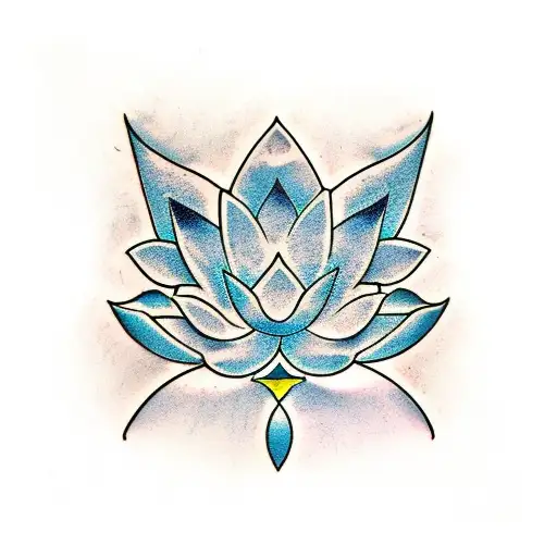 Lotus Trishil And Shankh Symbol Fusion