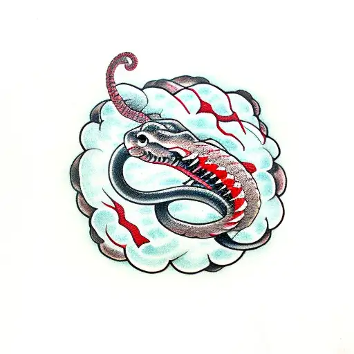 Japanese Snake Outline