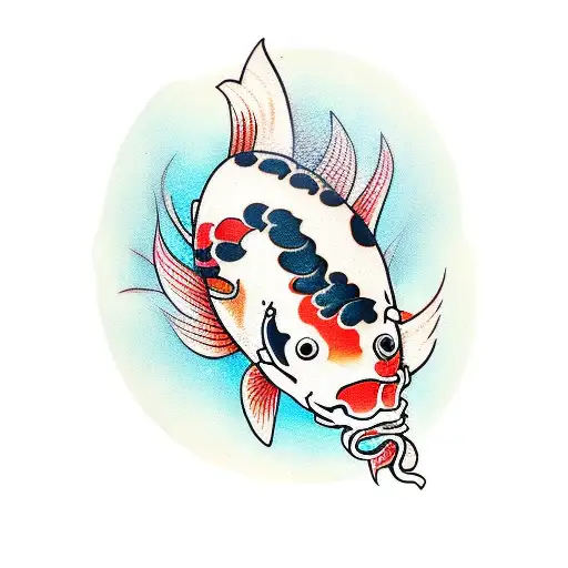 Koi Fish With Spiral