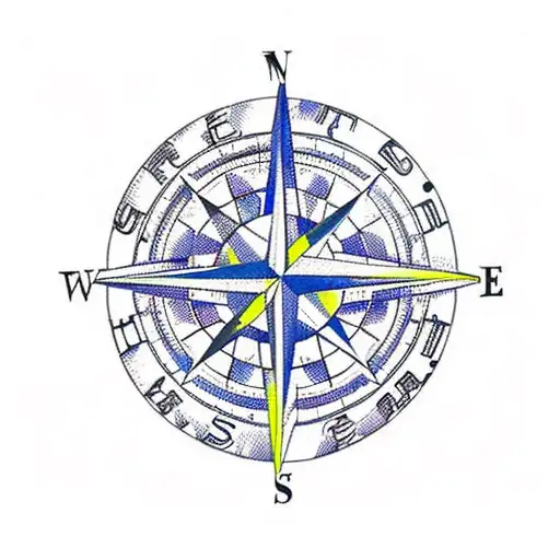 Compass With Chain Wrapping Around And The Coordinates Of Chicago Illinois Intertwined In The Chain