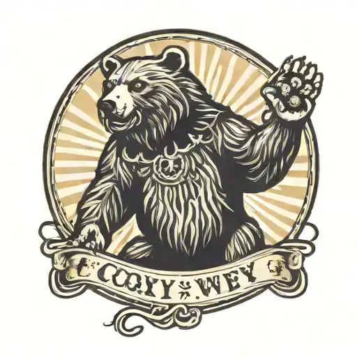 A Coxyy Logo Intertwined With A Majestic Bear Silhouette