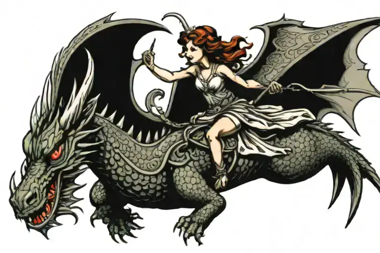 Fairy Riding Flying Dragon