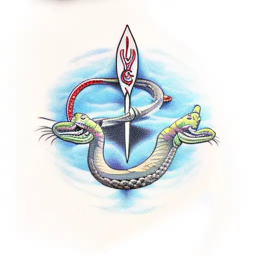 Trident With A Snake Around It