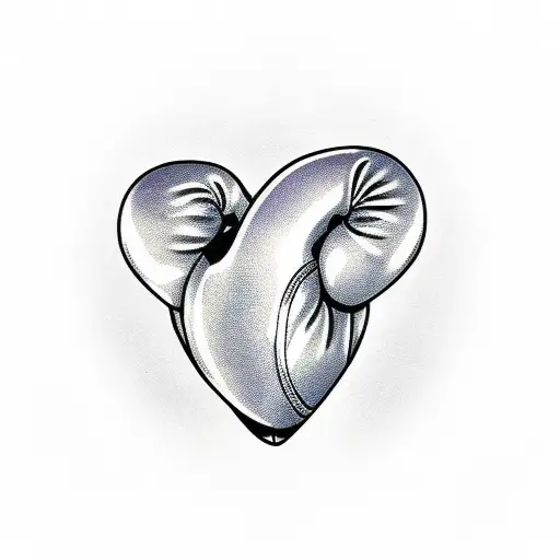 A Minimalist Tattoo Of A Boxing Glove With A Heart Symbolizing The Power Of Love