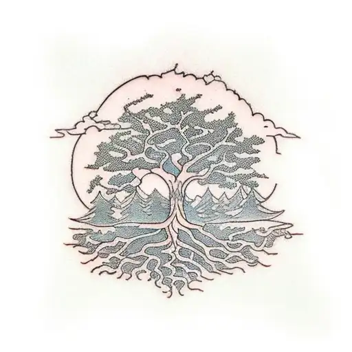 An Intricate Tree With Roots Symbolizing Environmental Justice