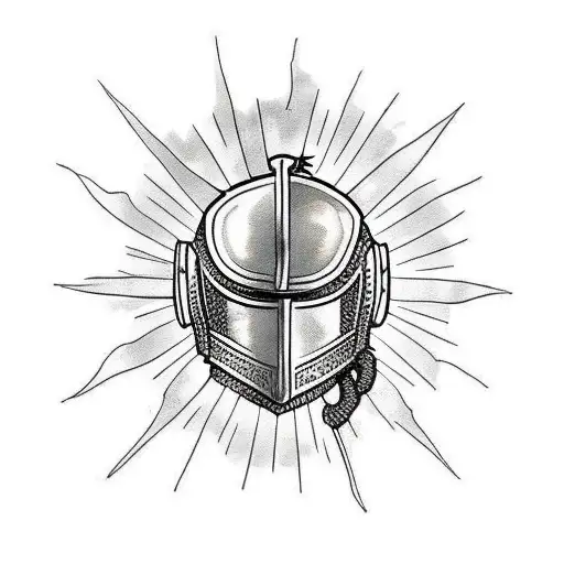 Golden Armor Knight In Front Of The Sun