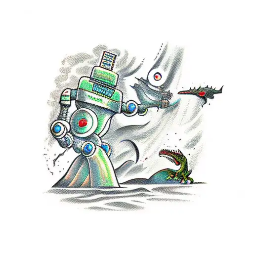 Robot Vs Dinosaur Battle