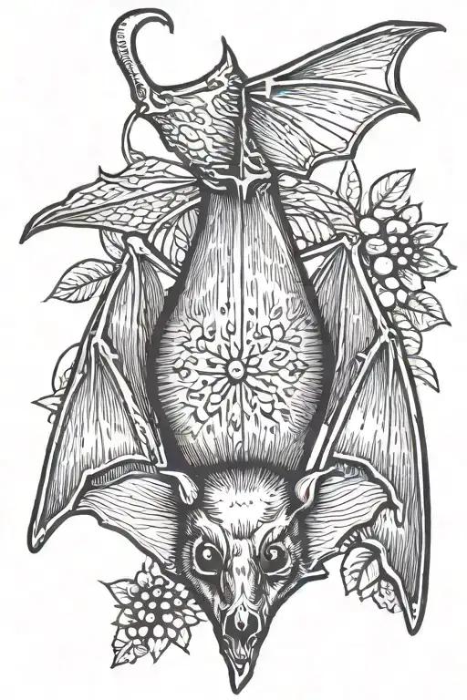 Fruit Bat Hanging Upside Down