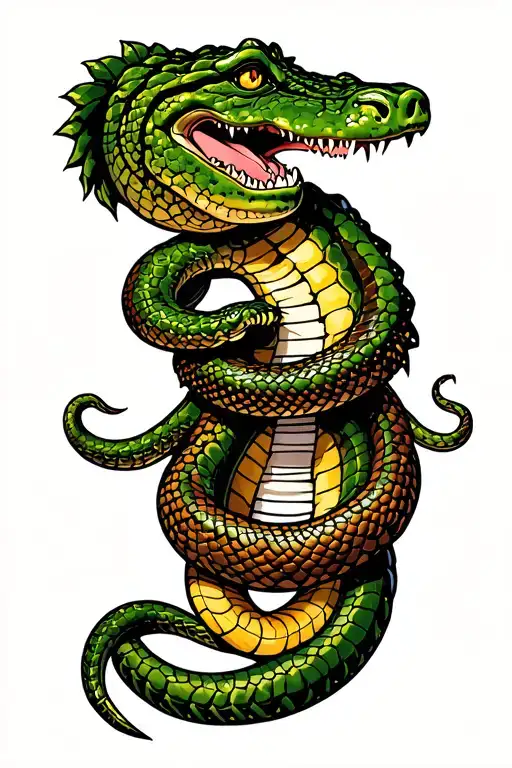 Alligator And Snake Wrapped