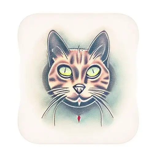 Dark Brown Cat On A Small Square Tv