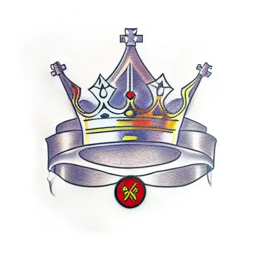 King And Queen Crown Tattoo For Couples