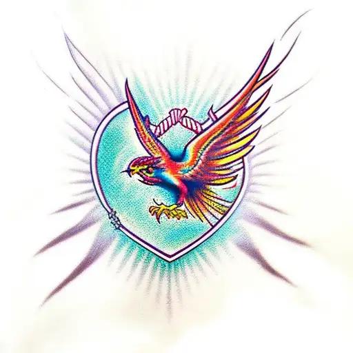Phoenix Bird Reborn With Heart