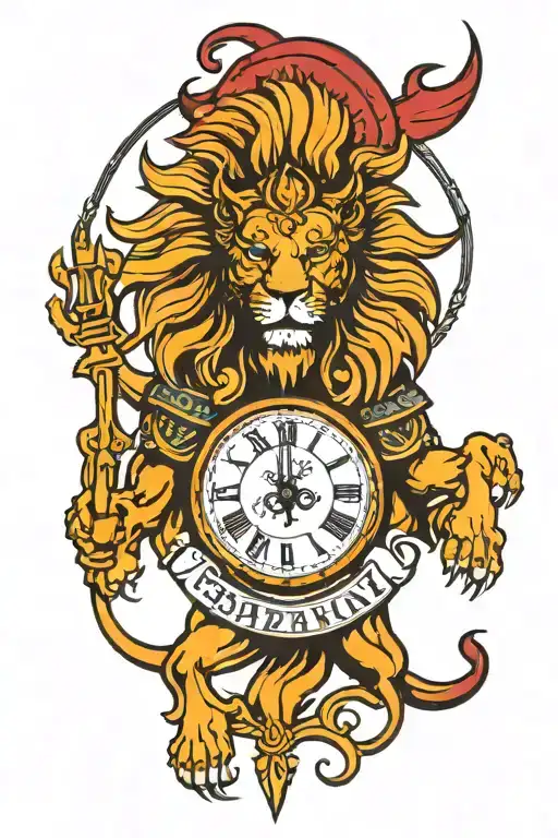 Spartan Lion Clock Face