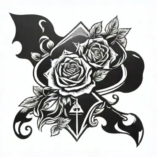 Ace Of Spades And Rose And Women